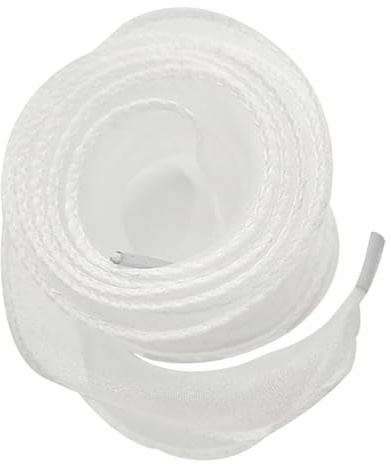 Werownsgso 1 paio di lacci piatti in organza 4 cm di larghezza trasparente corda da neve 120 cm di nastro bianco piatto lacci per scarpe da ginnastica e piccole scarpe in pelle
