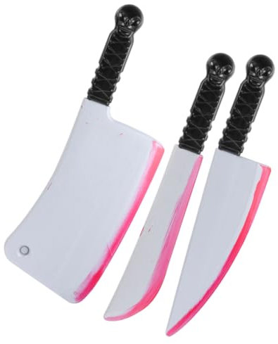 Yardwe 3 Pièces Couteaux Sanglants Simulés pour Halloween Accessoires de Fête Mascarade Terrifiants Effet Sanglant pour Décoration et Spectacles