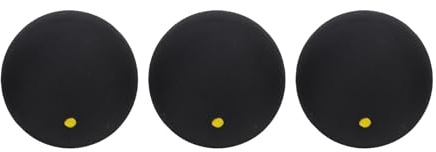Fabater 3 Pezzi Palline da Squash, Palla da Squash con Punto Singolo, Palla in Gomma Professionale per Competizioni di Allenamento, Elevata Elasticità per Giocatori Principianti (Punto Giallo)