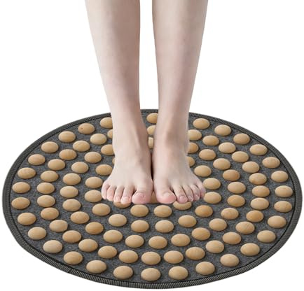 Trä Fotmassagematta Anti-Slip Portabel Tryckpunkts Massageunderlag i Trä | Fotmassager för Att Motverka Trötthet Till Vuxna Kvinnor Och Män