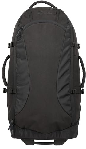 Mountain Warehouse Voyager Wheelie 50-l-Rucksack - Mehrere Taschen, strapazierfähiger Rucksack, Schulterriemen, Tagesrucksack mit Rädern - Frühling, Sommer Tiefschwarz Einheitsgröße