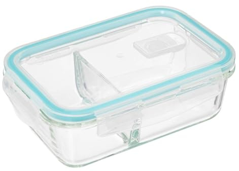 Five - Boîte de conservation rectangle compartimentée en 2 Verre Clipeat 0.7 L