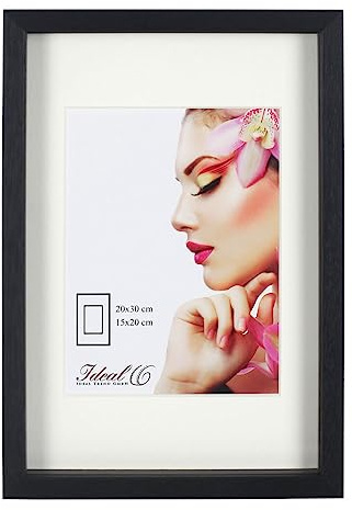 IDEAL TREND 3D Objektrahmen Holz Bilderrahmen Shirt Trikot Wanddeko Rahmen Collage Poster S223: Farbe: Schwarz | Format: 30x45