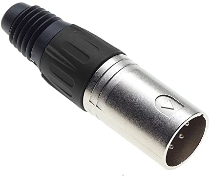 Keple Enchufe XLR De 4 Polos, Negro - Enchufe Macho para Micrófono De Audio DMX, Adaptador Mellado, Conector De Construcción Metálica con Carcasa De Plástico