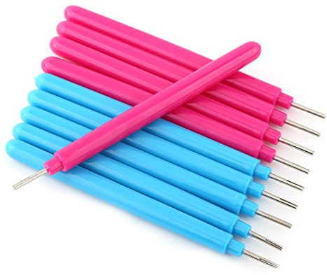 10Pcs Quilling Paper Pens, Paper Quilling Tools, Quilling Slotted Pens Handmade Rolling Curling Paper Quilling Kits Slotted Needle Pen Set for Rolling Paper Flowers, Art Crafts, DIY, Beginners