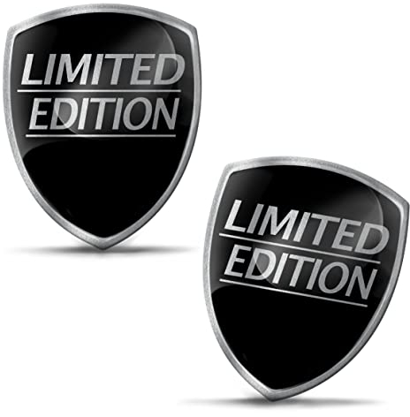 SkinoEu 2 x Aufkleber 3D Gel Silikon Limited Edition Silber Stickers Autoaufkleber Auto Motorrad Fahrrad Fenster Telefon Laptop PC Tablet Tür KS 93