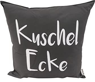 CB Home & Style Outdoor Garten Kissen Wasserabweisend Wasserfest 45 x 45 cm mit Füllung (KuscheleckeAnthrazit)