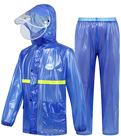 Beokeuioe PVC -Regenanzug Herren und Damen Fahrradanzug Durchscheinende Leichte Motorradanzug Von Erwachsenen -Krempe Für Die Arbeit Im Freien Regenmantel Regenhose