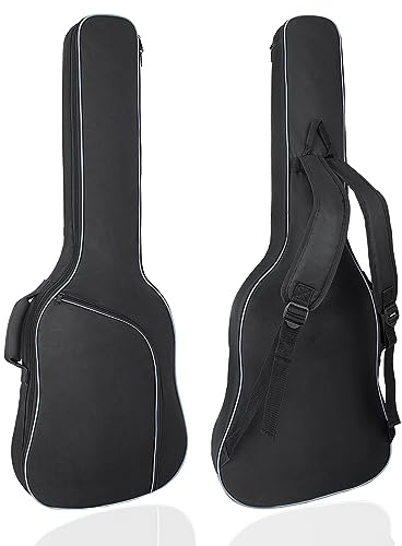 MUZNOTE Electric Guitar Case, Electric Guitar Bag Padded Electric Guitar Gig Bag 0.38 Inch Padding Soft Guitar Case with Neck Strap, Back Hanger Loop, Black
