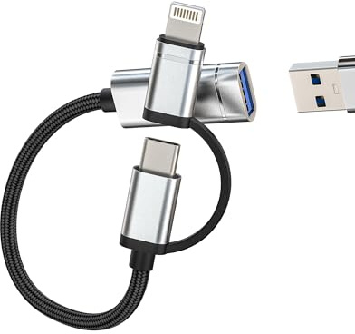 Adattatore Lightning USB C to USB per Apple Iphone 15 Pro Macbook Air per Ipad Compatibile con Samsung Sdoppiatore USB A Presa Chiavetta Scaricare Foto Accessori Type C Jack Cavetto OTG Convertitore