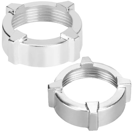 2Pcs Meat Grinder Nuts, 6.2cm/2.4in Inner Diameter Meat Grinder Parts Kitchen Meat Grinder Supplies Stainless Steel Meat Grinder Replacement Parts for Meat Grinder Electric Meat Mincer