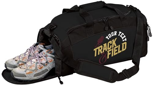 Custom Track Bag Personalized – Track and Field Duffel Bag with Name – Track Team Gear Bag for Athletes, Running Spike Shoe Compartment, Boys Girls Practice & Meet Sports Bag