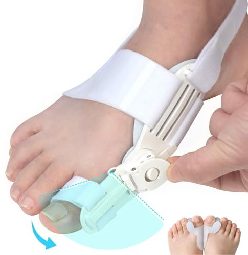 Cilnos Hallux Valgus Korrektur für den Großen Zeh, Verstellbare Hallux Valgus Schiene mit Rutschfestem Fersenriemen, Unterstützung bei Hallux Valgus und zur Ballenzehen Korrektur für Damen & Herren