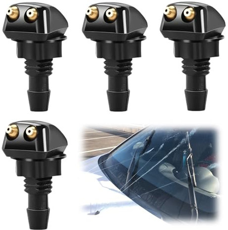 Wonvify 2pcs Piccoli Getti Lavavetri per Parabrezza Spruzzatore, Ugelli Spruzzatori Universali Acqua Tergicristallo, Auto Parabrezza Anteriore Tergicristallo Rondella, Auto Finestra Anteriore Rondella