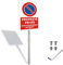 Panneau Propriété Privée Stationnement Interdit avec Piquet,Interdire une entrée dans une propriété privée Panneau de sécurité 20x30cm mm -Aluminium de 1 mm