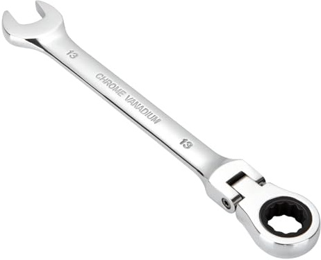 Professional Flex-Head 13mm Ratchet Spanner, Heavy-Duty Adjustable Socket Head Ratcheting Wrench, Reversible 72-Tooth Gear Mechanism, Non-Slip Grip, Ideal for Automotive & DIY (Single Wrench)