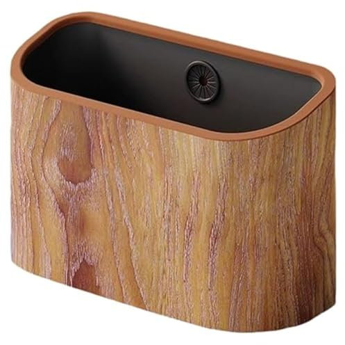 Ymxygz Mini Poubelle en Plastique, Corbeille de Bureau, Salle de Bain, Cuisine, Table Basse, 3.26L, Couleur du Bois