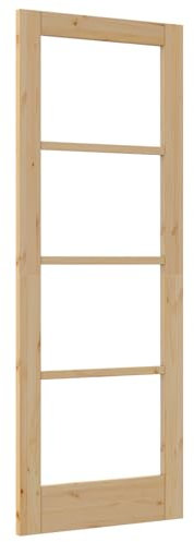 vidaXL Puerta Interior con Cristal 'Orkdal'Natural 73.5x198.5cm. Panel Moderno de Pino Macizo para Uso Interior, Ideal para la Sala de Estar, Dormitorio o Oficina. Partición Rectangular Moderna de M