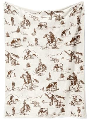 Fenayuu Couverture Bébé Cheval - Couverture de Lancer Campagnarde - Couette Douce Vintage pour Maison Voiture Camping Pique-Nique Plage