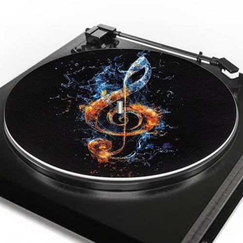 Fire Music Noter skivspelare slipmatta med 3 mm tjocklek, anti-vibrationstallrik, DJ-halkmattor förbättrar bas och ljudkvalitet antistatiska dynor skivspelare