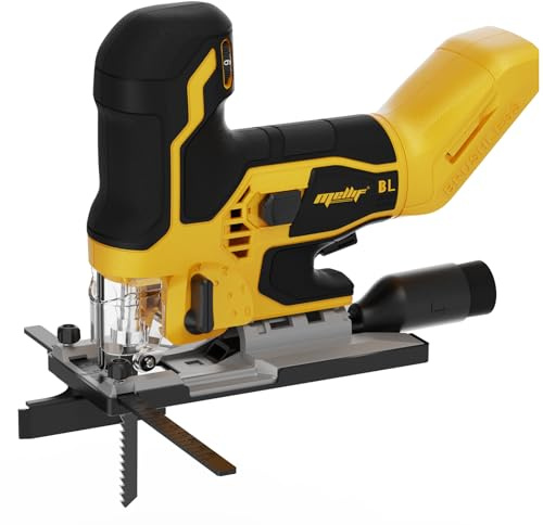 Cordless Brushless Jigsaw Compatible with Dewalt 20V MAX Battery (Tool Only), 3800SPM 7 Variable Speed Jig Saw, Ergonomic Barrel Grip, 4 Orbital Cutting, 0–45° Bevel Cuts, LED Light for Wood Metal