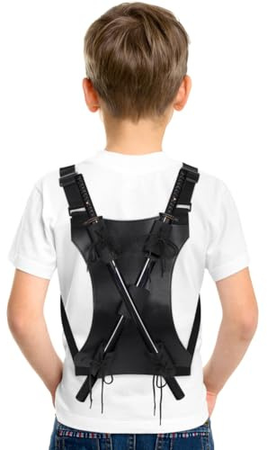 Gatuida Sac À Épée en Cuir Étui De Transport Multifonction avec Sangle Double Sac À Dos pour Cosplay Katana Accessoires De Combat Unisexe 14.57X9.84X0.39 Pouces