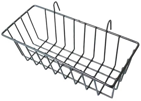 perfk Pannello griglia da Parete, Cestino in Filo Metallico sospeso, Cestino con Ganci, Decorazione per la casa, Contenitore in Filo Metallico per Doccia, Nero