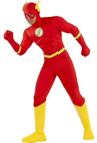 Funidelia | Costume di Flash per uomo - Supereroi, DC Comics, Justice League - Costume per Adulto e accessori per Feste, Carnevale e Halloween - Rosso