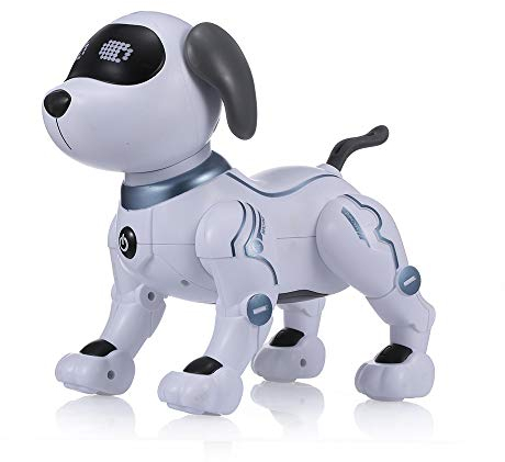 Goolsky Juguete para Perro Robot Teledirigido, Perro Acrobático RC con Comando de Voz y Canción Musical, Juguetes Electrónicos para Perros Robot para Niños y Niñas de 4 a 10 años
