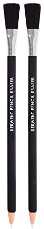 Derwent Radiergummi für Bleistifte, Set mit 2 Stück, Bleistift- und Pinselspitze, Präzises Radieren, Professionelle Qualität, 2305809