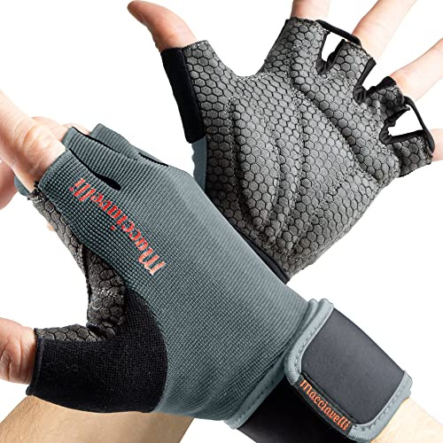 MACCIAVELLI® Fitnesshandskar Herr Dam - Träningshandskar för styrketräning, styrkesport, bodybuilding - Gymhandskar, fitnesshandskar