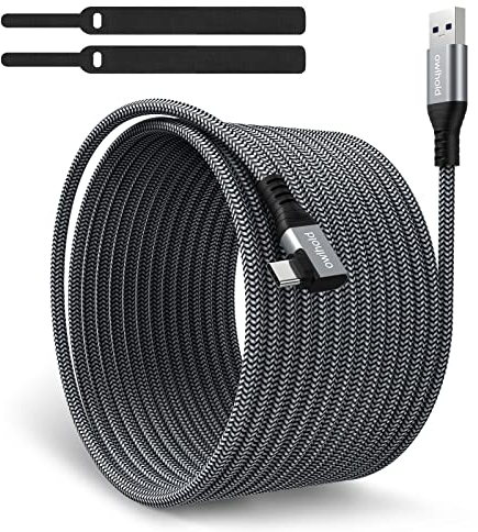 Verbindungskabel Kompatibel für Oculus Quest 2, owlhold USB 3.1 auf USB C Kabel 5 Gbit/s, Verbindungskabel 5M Kompatibel mit Oculus/Meta Quest 2 Zubehör VR-Headset