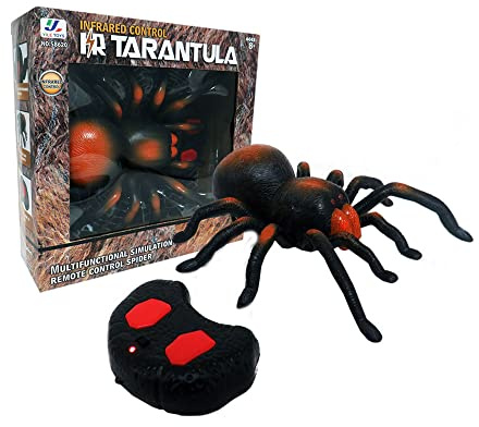 Wireless Fright Props Remote Controlled Spider - Realistic, Soft, Scary Plush Tarantula - Infrared Control, LifeLike Crawl Set For Kids