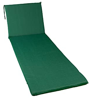 GHIOCUSCINI | Cuscino per Lettino Mare, COLORE VERDE UNITO in Tessuto Cotone/Poliestere, Sfoderabile, 52 + 130 x 57 cm, Alto 4 cm, Made in Italy