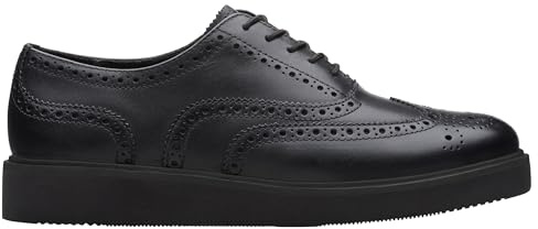 Clarks GlicklyBrogue2 Womens Black Leather, 4