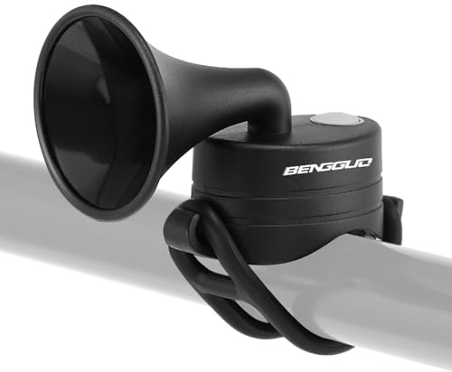 SOUUXIU Klaxon de vélo électronique à décibel élevé 120db, Bouton étanche, Sonnette de vélo électrique alimentée par Batterie