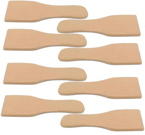 8Pcs Wooden Raclette Spatulas for Non-stick Pans Butter Scraper Pizza Spatula Kitchen Gadgets Tools for Cheese Grills, Pizza, Pancake, Fondue, Cake, Bakeware