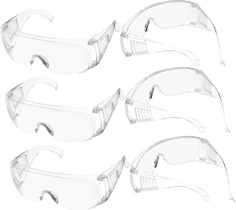 TOPBATHY 6pares Gafas De Protección Transparentes Ventilación Pack De Gafas De Seguridad Para Laboratorio y Taller Protección Lateral