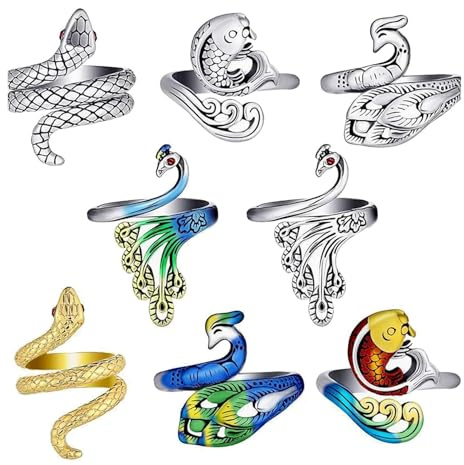 Qusedwey Juego de 8 Piezas de Anillo de Ganchillo de Punto Ajustable, Anillo de Tensión de Hilo Guía para los Dedos, Anillo de Ganchillo para Anillos de Tejer con los Dedos