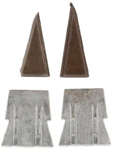 FIXOSHEE Coins de Hache en Métal Coniques 4 Pièces Double Croix et Triangle Outil de Fixation Renforcé pour Installation de Manches de Hache Usage Extérieur et Réparation Solide