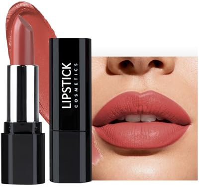 Rose Rouge a Levre Gloss, Rouge a Levre Mat Longue Tenue Waterproof, Silky Doux Texture Créme Hydratante Lip Stain, Haute Pigmentation Sans Transfert, Lip Gloss Repulpant Levres, Maquillage Femme-01