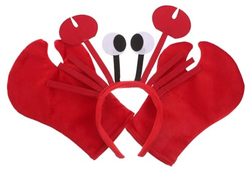INOOMP Ocean-themed Crab Headband Gloves for Halloween Parties Animal Themed Costume Accessories Funny Cosplay Props for Boys and Girls Adults