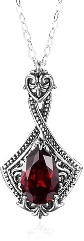 kvinnor granat hänge äkta 925 sterling silver halsband dam bröllop smycken