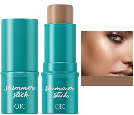 MACGUO Glow Highlighter Makeup Stick, Bronzer Smooth Shine Shimmer Face Highlighter, Waterproof Long Lasting Multi-Use Blendable Cream (03# Contour Stick)