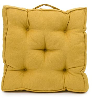 Gözze - Cuscino con Manico per il Trasporto, Cuscino per Sedia, Trapuntato, Darco, 100% Poliestere, 40 x 40 x 7 cm - Senape