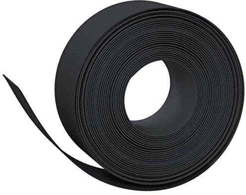 vidaXL Rasenkante 2 STK., Beetumrandung für Blumenbeete Gemüsebeete, Wasserfeste Beeteinfassung, Mähkante Wurzelsperre Gartenpalisade, Schwarz 10 m 20 cm Polyethylen