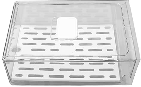 Organizzatori per Frigorifero, Cassetto Portaoggetti Trasparente Impilabile per Frigorifero Estraibile con Piastra di Drenaggio, Contenitore per Frutta per La Cucina Domestica(L)