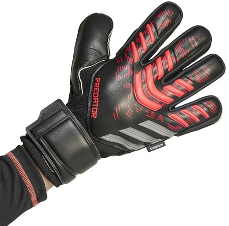 Adidas Unisex Match Fingersave Goalie Soccer Gloves, Black/Black/Lucid Red, 10