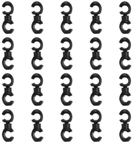 PATIKIL MTB cykelbroms kabelklämma, 20 stycken roterande cykel S-krokar stil klipp korslinje broms växellåda hölje kabel slang guide för MTB cykel väg, svart