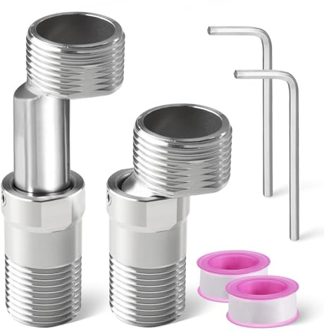 2 Pièces Raccord Excentré Mitigeur Raccord Excentrique Adaptateur Robinet Douche Accessoires Robinet De Douche Réglable à 360 Pied Incurvé Coudé R accord Mitigeur Douche pour Cuisine et Salle de Bain